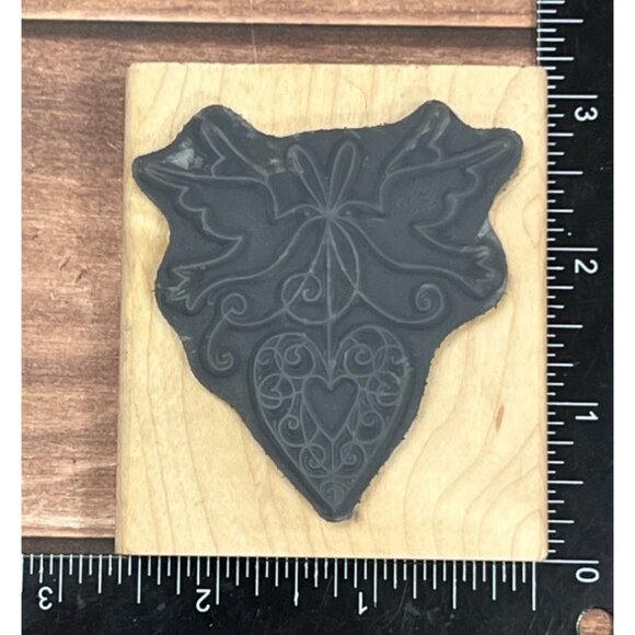 2005 STAMPENDOUS! V080 DOVE CHARM WOOD MOUNTED RUBBER STAMP PEACE LOVE - Picture 4 of 4